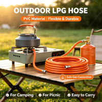 Selang Gas LPG PVC Tekanan Tinggi 8mm 20 Bar 1-2 Lapisan Penguatan Serat Poliester Tahan Tarik Tinggi Bersertifikasi ROHS Selang Pelindung Tahan Lama