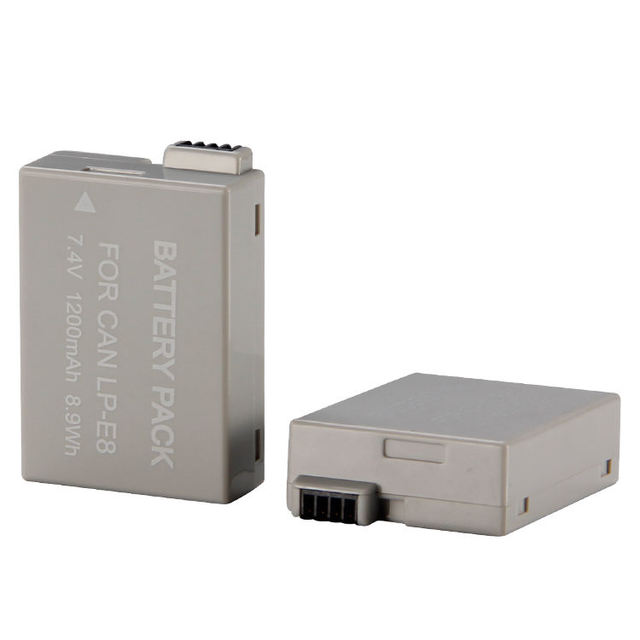Digital Camera Battery LP-E8 1250mAh 7.4V Rechargeable Battery for Canon EOS 550D 600D 650D 700D Rebei T2i T3i T4i T5i
