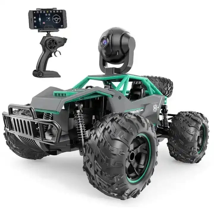 Mobil mainan Remote Control, mobil mainan Rc Remote Control 1/14 2.4ghz dengan kamera Gimbal nirkabel 1080p Hd Wifi Fpv Off Road kendaraan mainan truk Rc