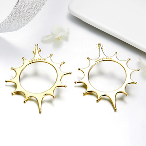 Pendientes chapados en oro con forma de estrella de sol para mujer, regalo de joyería de moda - Product Image 4