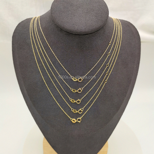 Collar de cadena redondo de oro amarillo de <span class=keywords><strong>14K</strong></span> para hombre y mujer, cadena de oro de 14 quilates, novedad, diseño Simple, venta al por mayor - Product Image 5