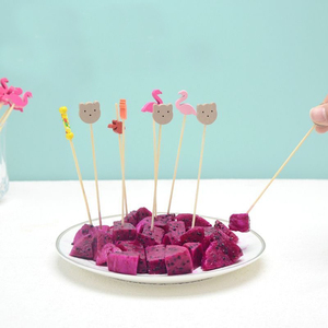 Bâtons de bambou modernes jetables exquis-Accents de fleur de coeur d'animaux élégants pour l'amusement gastronomique-Bouches - Product Image 2