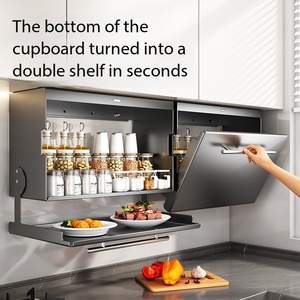 Boîte à condiments sous l'étagère <span class=keywords><strong>de</strong></span> la <span class=keywords><strong>cuisine</strong></span>, armoire suspendue, armoire <span class=keywords><strong>de</strong></span> <span class=keywords><strong>rangement</strong></span> murale à double pliage pour la préparation des légumes - Product Image 2