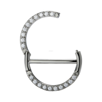 Nouveau Giometal ASTM F136 Titane Titane Gemmed Mamelon Bouclier Sexy Piercing Mamelon Anneau Piercing Bijoux pour Femmes Hommes