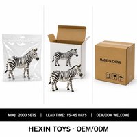 Figurine de zèbre réaliste en PVC écologique blanc-noir 42x13x23cm, jouet éducatif, décoration de bureau pour enfants de 3 ans et plus