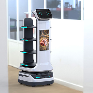 Robot de Entrega de Alimentos con IA y Pantalla Publicitaria, Bandeja de 4 Niveles, Robot Camarero Autónomo para Restaurantes, Hoteles y Recepción - Product Image 2