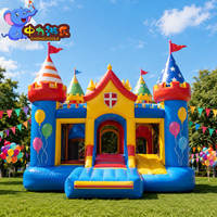 Château gonflable à thème de fête avec toboggan, château gonflable coloré pour enfants, location pour événements d'anniversaire