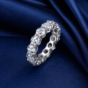 Hot Sale Classic 5mm 0.5CT 925 Sterling <b>Silver</b> Personalized Hip Hop Certified Moissanite <b>Eternity</b> Band Tennis <b>Ring</b> for Women - Product Image 6