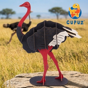 CUPUZ <span class=keywords><strong>Puzzle</strong></span> <span class=keywords><strong>3D</strong></span> en papier autruche, l'oiseau le plus grand de la savane, kit de bricolage pour décoration de bureau, jouets éducatifs, puzzles et jeux - Product Image 1