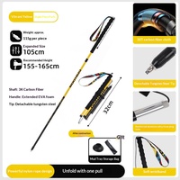 Profesyonel Ultra Hafif Karbon Fiber Katlanabilir Darbeye Dayanıklı EVA Saplı Ayarlanabilir Yürüyüş Bastonu Katlanabilir Trekking Yürüyüş Sopa