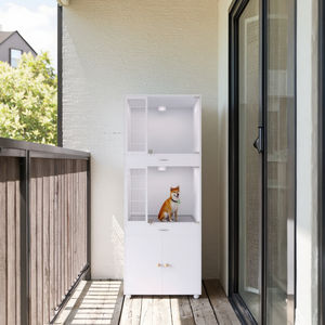 กรงสัตว์เลี้ยงทำจากไม้ระดับพรีเมี่ยมพร้อมช่องกว้างขวางและดีไซน์ทันสมัยสำหรับสุนัข - Product Image 3