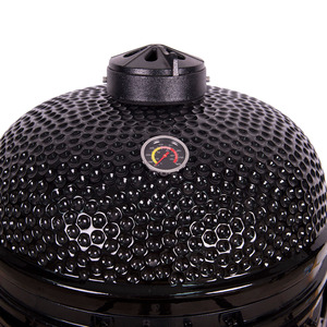 Barbecue Kamado Céramique Professionnel <span class=keywords><strong>Noir</strong></span> Premium 24 Pouces, Fumoir au Charbon Robuste avec Chariot, Barbecue Œuf à Fermeture Hermétique - Product Image 4