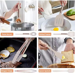 Juego de utensilios de cocina de silicona con mango de cobre, 24 piezas, utensilios de cocina antiadherentes y resistentes al calor - Product Image 5