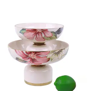 Hot selling european style fruit restaurant plates ceramic plate with stand