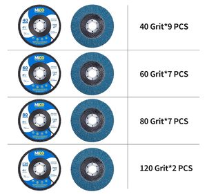Prêt à expédier 200 disques à lamelles en zircone de 4-1/2 po, grains mixtes 40/60/80/120, type 29 <span class=keywords><strong>pour</strong></span> meulage de métal et de <span class=keywords><strong>bois</strong></span>, <span class=keywords><strong>meuleuse</strong></span> d'angle SATC - Product Image 3