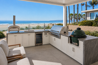 Cuisine barbecue extérieure  et station de grill pour villas Four électrique encastré sur mesure et gril en acier inoxydable