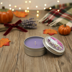 Vela Aromática Personalizable con Aroma a Lavanda en Lata Grande, Sin Humo, para Días Festivos, Acción de Gracias y San Valentín - Product Image 3