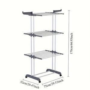 <span class=keywords><strong>Séchoir</strong></span> <span class=keywords><strong>à</strong></span> <span class=keywords><strong>linge</strong></span> pliable <span class=keywords><strong>sur</strong></span> pied multifonction, nouveau modèle, quatre niveaux, <span class=keywords><strong>séchoir</strong></span> <span class=keywords><strong>à</strong></span> vêtements surdimensionné avec <span class=keywords><strong>roulettes</strong></span> - Product Image 2