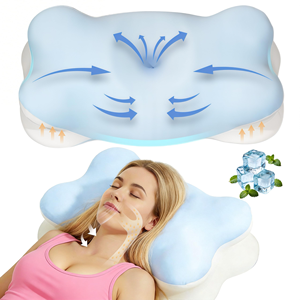 Oreiller cervical pour soulager les douleurs cervicales, oreiller ergonomique en mousse à mémoire de forme avec housse rafraîchissante, soutien orthopédique pour dormeurs sur le côté - Product Image 1