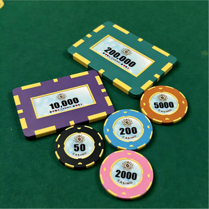 Fichas de Póker de Arcilla Resistentes para Fiestas en Casa con Combinaciones de Colores Personalizables, Diseño Cuadrado Transparente de Alta Calidad para Casino - Product Image 1