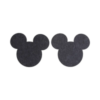 Ensemble de 2 sets de table en feutre en forme de Mickey Mouse, antidérapants, résistants à la chaleur et absorbants, gris