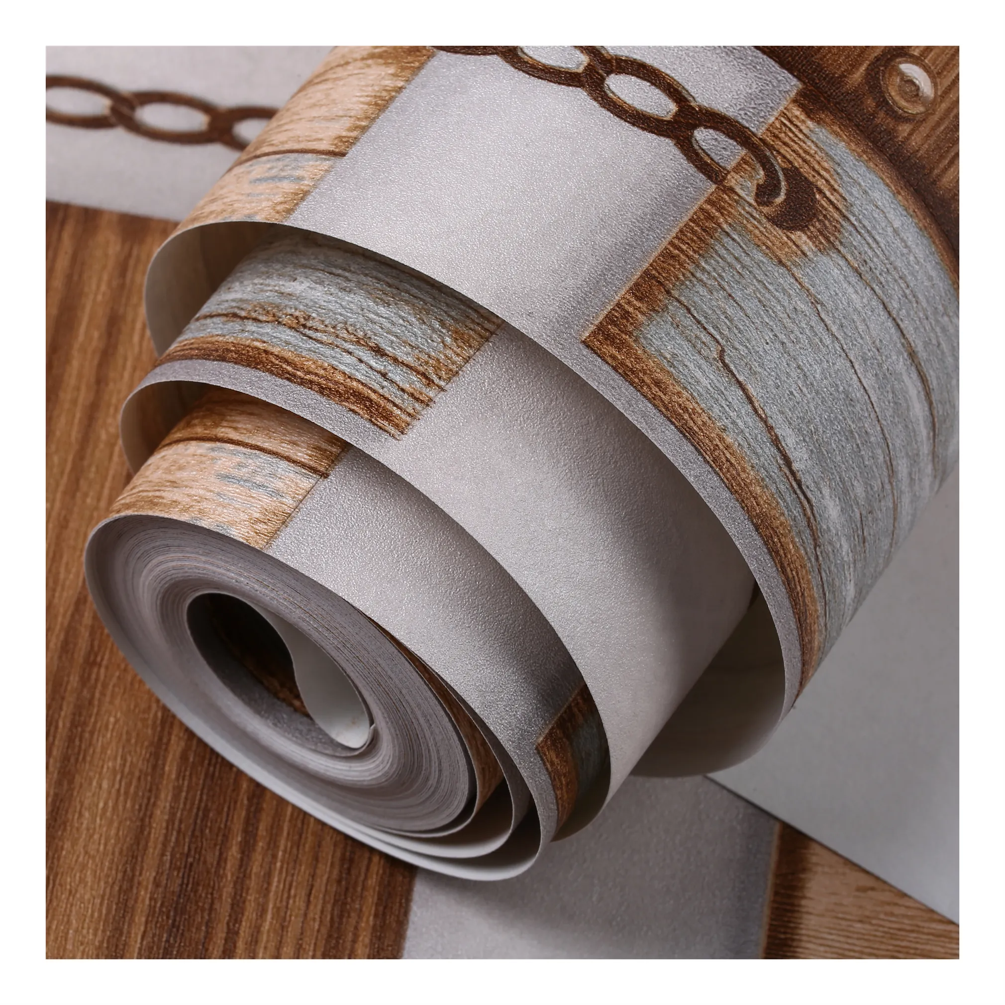 Roll Manufacturer Decor 3d Eco Friendly vinyl wood texture wallpaper
