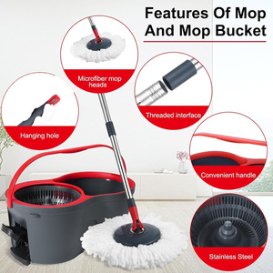 Double-drive Hand Pressure <b>Rotating</b> Black Steel Basket <b>Mop</b> Barrel <b>Mop</b> Barrel <b>Mop</b> Cleaning Floor With Storage - Product Image 4