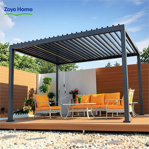 Pergola en aluminium avec toile pare-soleil à commande électrique, design écologique, pour villas méditerranéennes et cafés, Zoyo Home ZOYO-033, très demandée - Product Image 3