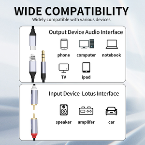 Tùy chỉnh 3.5mm Stereo cắm 2RCA Jack Type-C adapter âm thanh Cáp OEM ODM <span class=keywords><strong>Microphone</strong></span> Y Splitter cho xe hơi âm thanh <span class=keywords><strong>RCA</strong></span> cáp - Product Image 4
