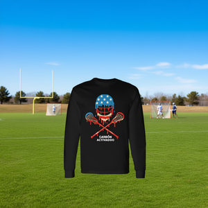 T-shirt à manches longues Lacrosse American Flag Drip Helmet Lax Sticks Ice Cream - Product Image 3