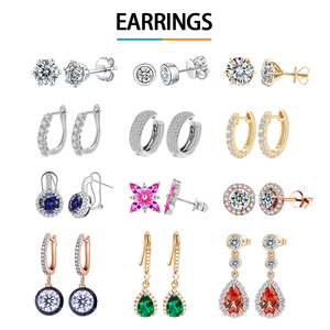 Серьги-подвески <span class=keywords><strong>Starsgem</strong></span> из твердого золота с муассанитом, грушевидной бриллиантовой огранкой и круглым муассанитом - Product Image 4