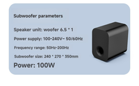Kit Soundbar TV Surround 3D Daya Tinggi dengan Kotak Bass Eksternal, Mendukung USB AUX Koaksial untuk Ruang Tamu Pesta HH019kw-k