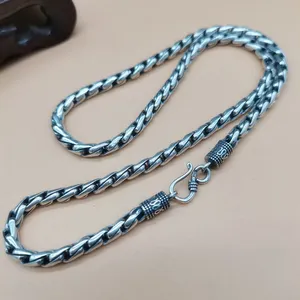 Collana a Catena Osso di Serpente in Argento S925 da 5mm per Uomo, Accessorio di Moda Trendy e Dominante, Regalo - Product Image 1