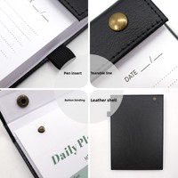 Carnet de notes adhésives transfrontalier ligné en stock, agenda quotidien anglais, journal à pois vierge, cadeau personnalisé non relié