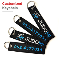 Porte-clés brodés personnalisés avec logo en gros pour souvenirs de voyage, cadeaux de mode et artisanat de jet tags en tissu personnalisés