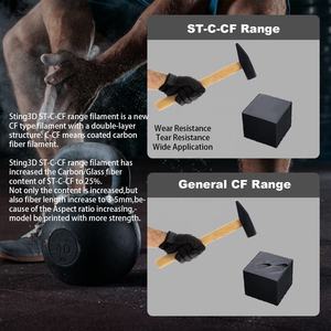 Sting3d PLA Fibre de Carbone PLA <span class=keywords><strong>CF</strong></span> <span class=keywords><strong>Filament</strong></span> Nylon PA6- <span class=keywords><strong>CF</strong></span> 1.75mm <span class=keywords><strong>Filament</strong></span> pour Imprimante 3D 1KG Bobine <span class=keywords><strong>Filament</strong></span> d'impression 3D pour Imprimantes 3D - Product Image 5