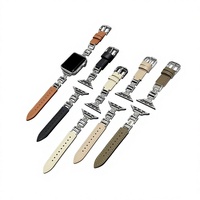 Compatible avec les bracelets de montre IWatch S10, chaîne métallique S11, boucle à ardillon en cuir ornée de diamants, 98 Ultra, emballé en sac OPP Chine