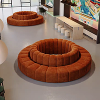 Bar Club Meubles Table À Manger Ensemble De Luxe En Bois Rond Incurvé Café Café Cabine Sièges Canapé Chaise pour Café Restaurants