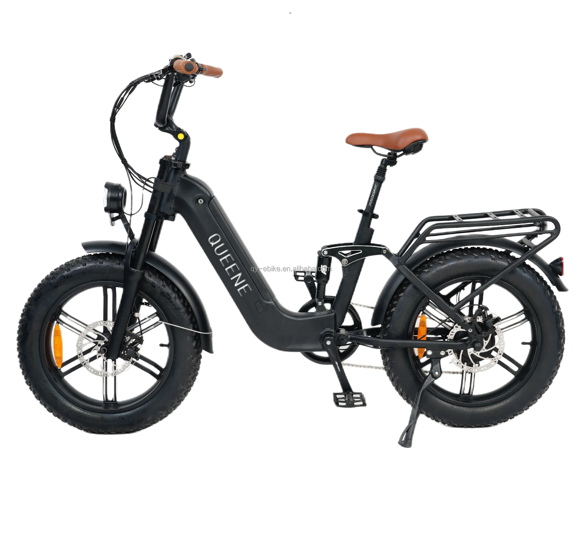 QUEENE-Bicicleta eléctrica de 20 pulgadas con suspensión, neumático ancho, modelo Popular, 750/1000w