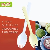 Groothandel Wegwerp Plastic Vorken Lepels Heavy Duty Simpele Stijl Draagbaar Duurzaam Bestek Fruit Maaltijd Dessert Feest Picknick
