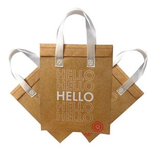 Thermal Insulated Eco-Friendly Food Delivery Takeaway Bag Wholesale Custom Logo Non Woven Kraft Style Leakproof Sandwich Salad - Product Image 3