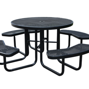 आउटडोर टेबल मेल्ड या पाउडर कोट वाणिज्यिक एंटी-जंग स्टील गार्डन टेबल टेबल 4 बेंच के साथ - Product Image 2