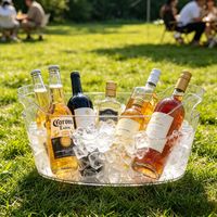 Seau à glace en plastique de 3,5 L/6,5 L pour bar, club, fête, en forme de bateau, grande capacité, pour boissons, bière, champagne