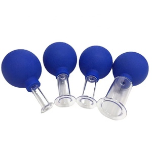 Juego de ventosas de vidrio de silicona con bombilla de succión de PVC para masaje facial, juego de ventosas profesionales con logotipo personalizado, 4 Uds. - Product Image 3