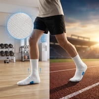 Chaussettes de sport en coton pour hommes, chaussettes de compression, chaussettes de basket-ball pour jeunes, logo personnalisé, chaussettes respirantes antidérapantes et rembourrées pour femmes, chaussettes d'athlétisme