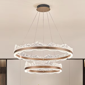 Candelabro de luz de anillo de gama alta de diseñador moderno para comedor, mesa de Bar privada, nuevo estilo de restaurante chino, altura ajustable - Product Image 1