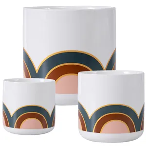 Conjunto de vasos de cerâmica para plantas, cilindro moderno colorido estilo nórdico, conjunto de plantas verdes suculentas, ideal para flores de cerâmica, ideal para venda, ideal para vasos de flores de cerâmica, de 3,5-6 polegadas, ideal para venda, ideal para uso em ambientes quentes