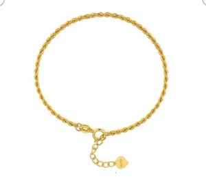 Xinfly High Quality Pure 18K Real Gold Twist Bracelet Trendy Au750 Adjustable Heart Pendant Jewelry <b>Rope</b> <b>Chain</b> for Women - Product Image 1