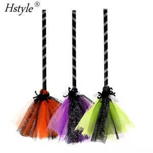 Hstyle 마녀 빗자루 플라스틱 할로윈 소품 코스프레 마녀 빗자루 소품 그물 원사 마녀 비행 빗자루 할로윈 코스프레 호의 - Product Image 2