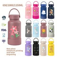 Botol Termos Stainless Steel Vakum Isolasi Sentuhan Lembut dengan Gagang, Ringan, Portabel, Kapasitas Besar, Tahan Panas 6-12 Jam
